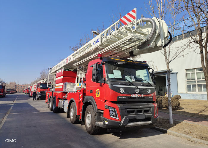 CIMC 250kw Single Cab 32m Aerial Ladder Fire Truck with 400kg Working Cage