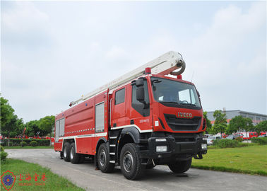 IVECO Chassis Heavy Duty 8x4 Drive Water Tower Fire Truck การฉีดพ่นสูง