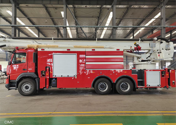 25M ความสูง 4000L โฟมและ 18550L Water Water Tower บันไดรถดับเพลิง 6 × 4 Driving